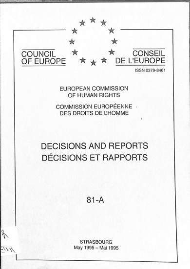Decisions and reports = decisions et rapports: May 1995 = Mai 1995