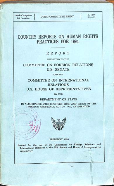 Country reports on human rights practices for 1994