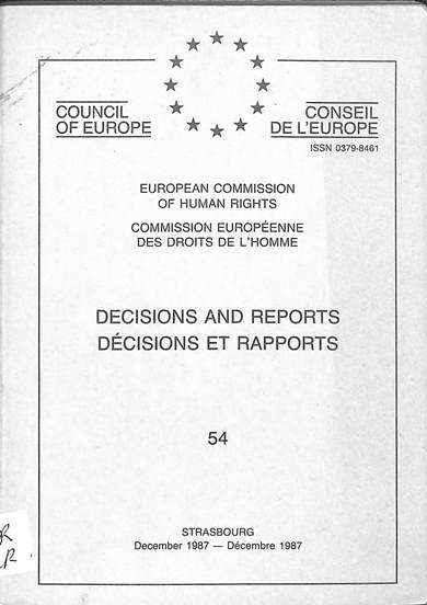 Decisions and reports = decisions et rapports: December 1987 = Decembre 1987