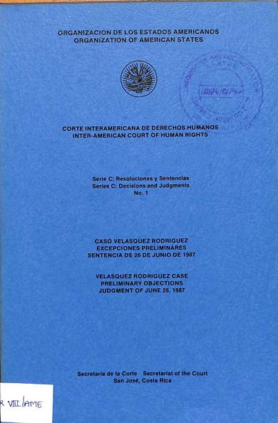 Serie c: Resoluciones y sentencias no. 1 = decisions and judgments no. 1
