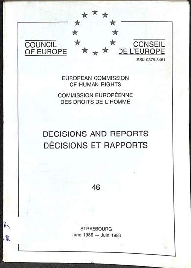 Decisions and reports = decisions et rapports: June 1986 = Juin 1986
