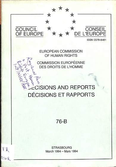 Decisions and reports = decisions et rapports: March 1994 = Mars 1994
