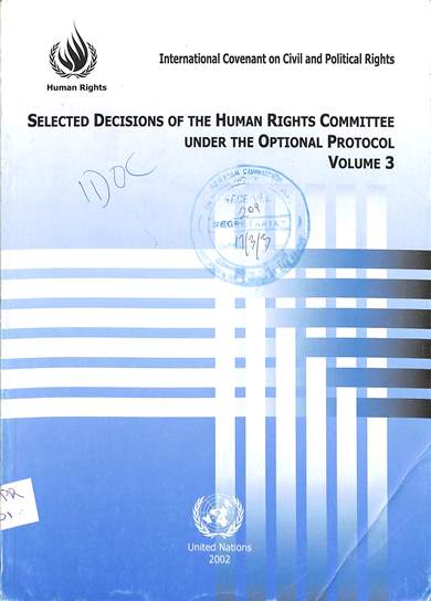 Selected decisions of the human rights committee under the optional protocol: Volume 3