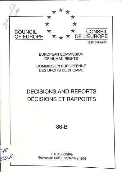 Decisions and reports = decisions et rapports: September 1996 = Septembre 1996
