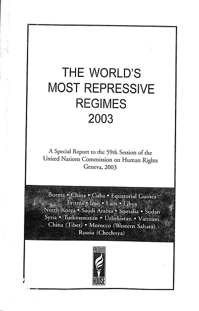 The world's most repressive regimes 2003