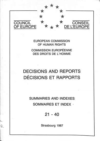 Decisions and reports = decisions et rapports: Summaries and indexes = Summaires et index 1987