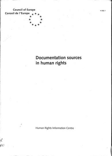 Documentation dources in human rights
