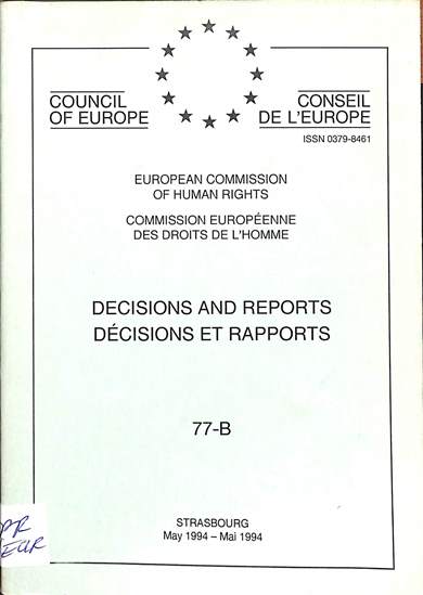 Decisions and reports = decisions et rapports: May 1994 = Mai 1994