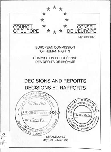 Decisions and reports = decisions et rapports: May 1998 = Mai 1998