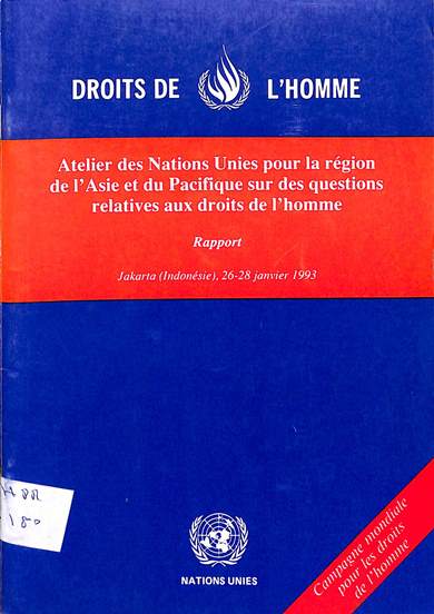 Atelier des Nations unies pour la région de l'Asie et du Pacifique sur des questions relatives aux droits de l'homme