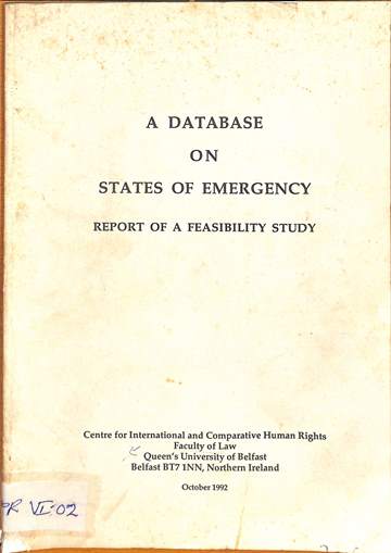 A database on states of emergency report of a feasibility study
