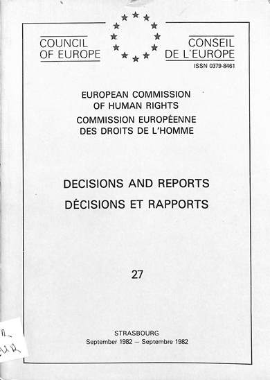 Decisions and reports = decisions et rapports: September 1982 = Septembre 1982