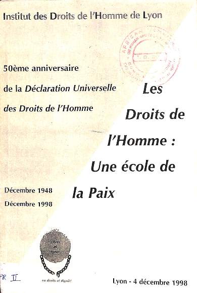 les droits de l'homme: Une ecole de la paix