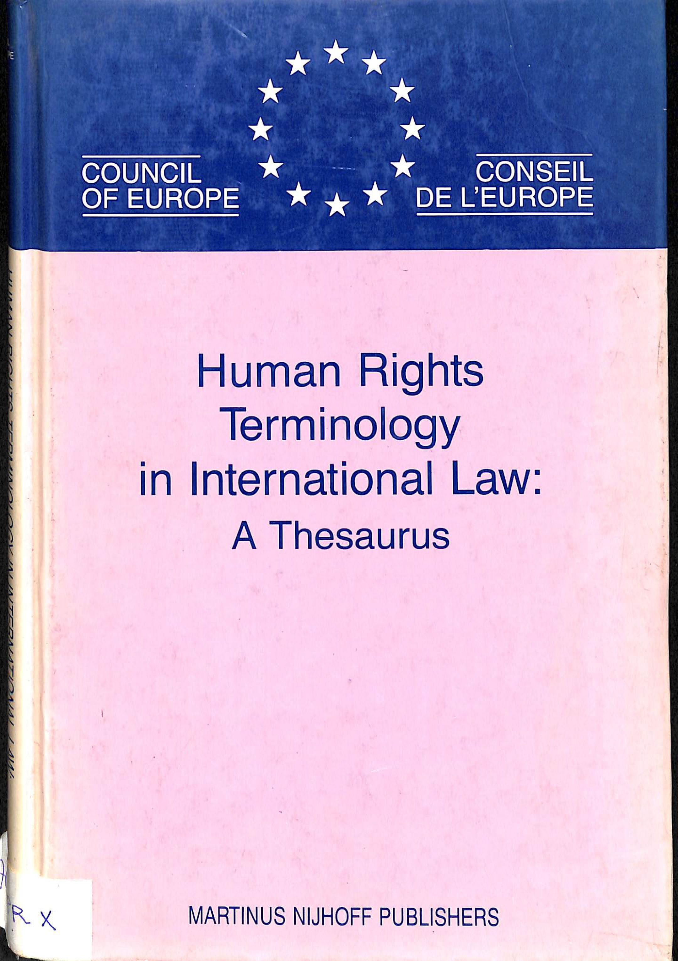 Human rights terminology in international law: A thesaurus