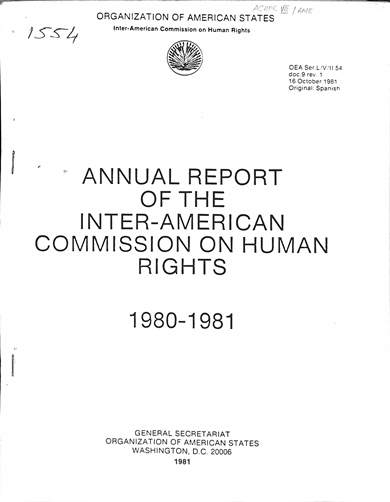 Annual report of the inter-American commission on human rights 1980 - 1981