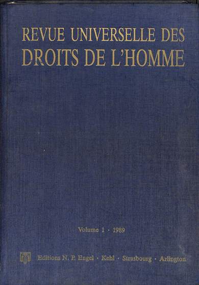 Revue universelle des droits de l'homme: Volume 1