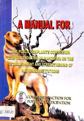 A manual for the public complaints commission adapted from the UN handbook on the establishment and strengthening of national institutions 