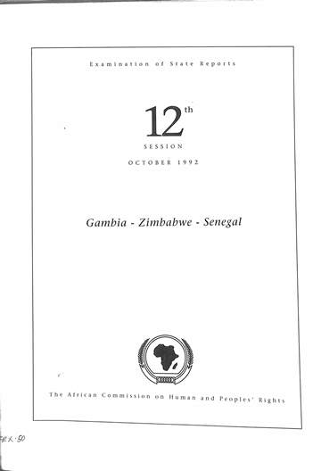 Examination of State reports 12th session October 1992, Gambia- Zimbabwe- Senegal 